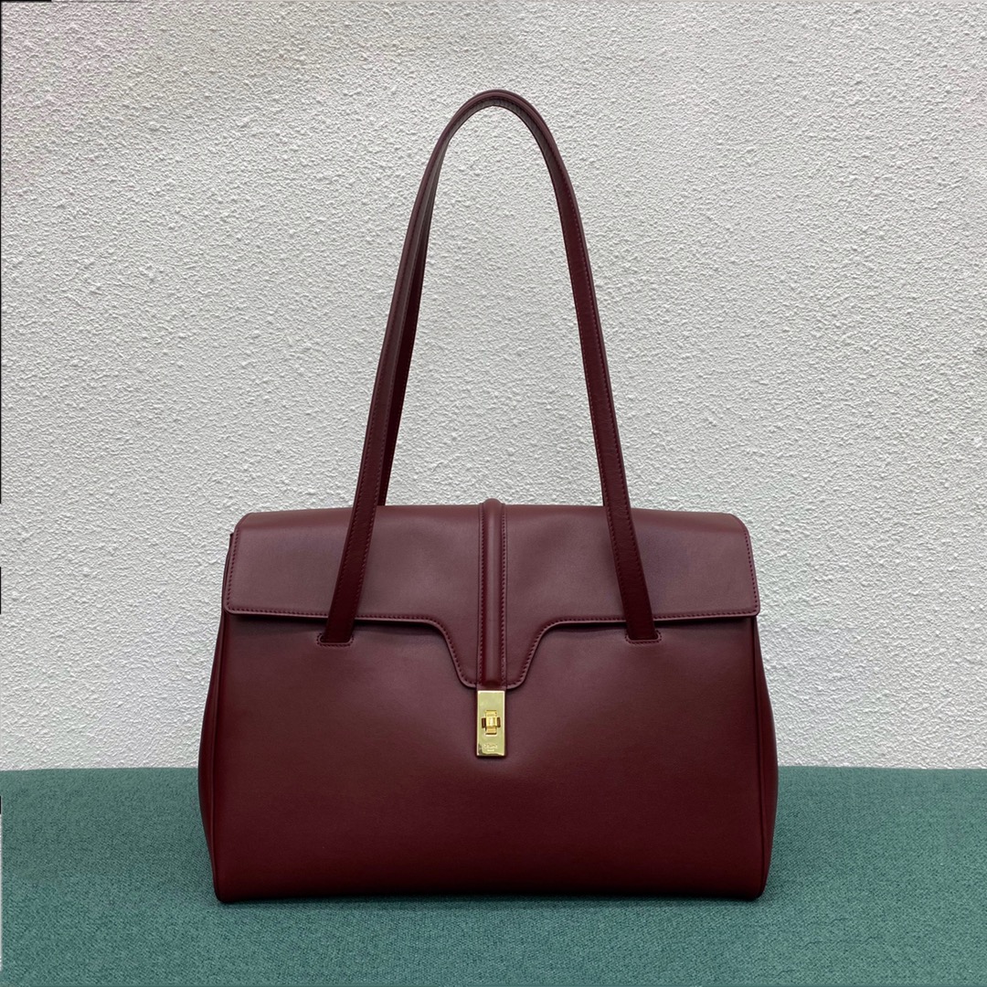 Celine Large Soft 16 Smooth Calfskin Handbag Shoulder Bag Red 194043